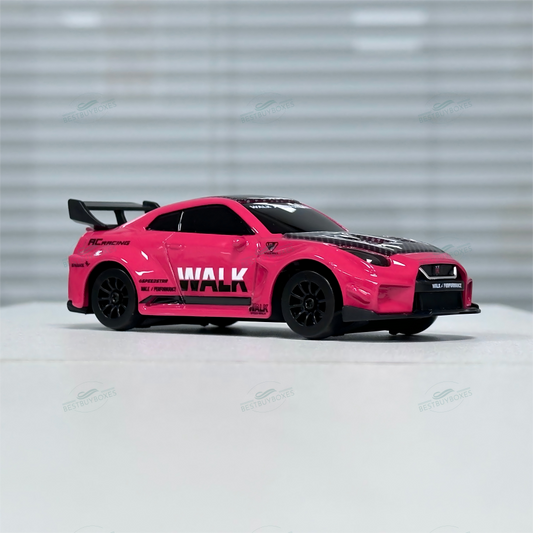 HStar D43-02Q 1/43 4WD Alloy RC Drift Car – GTR Edition with LED Lights & Gyro Stabilization