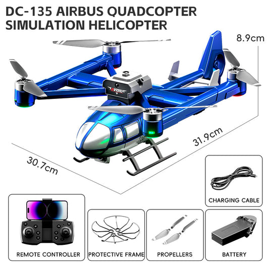 JJRC X38 DC-135 Airbus Quadcopter Drone (RC Helicopter) with 720P HD Camera and 5-Way Obstacle Avoidance