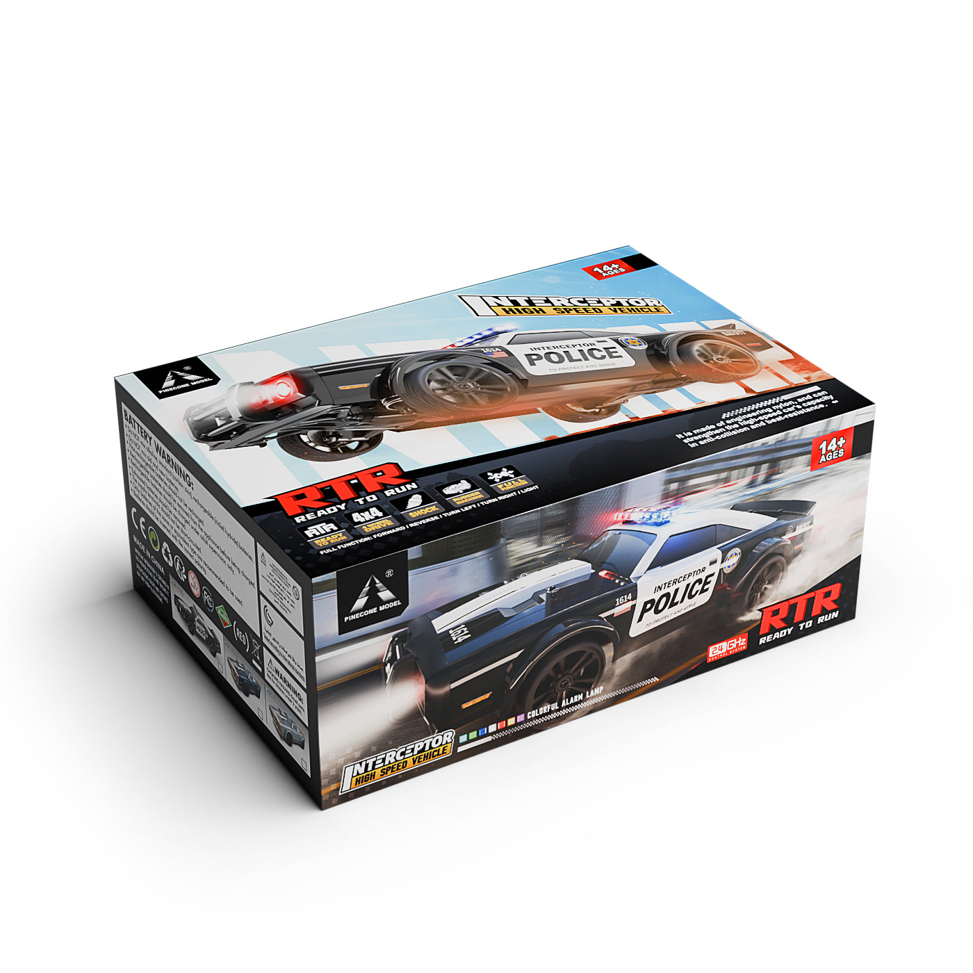 SG PINECONE FOREST SG1614 1:16 4WD Muscle Police RC Car – 2.4GHz RTR, 35KM/H, Drift Wheels Included