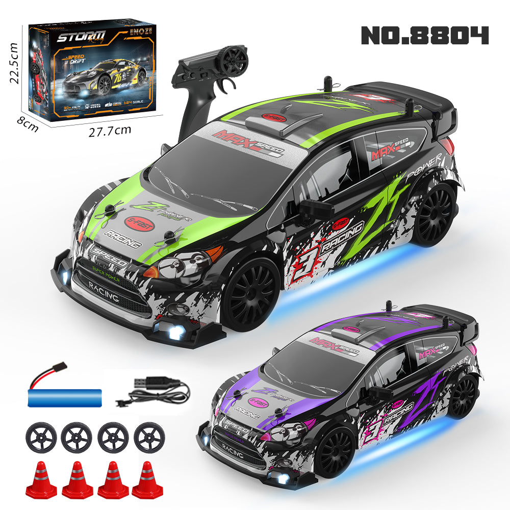 ENOZE 8804 / 8805 1/24 Scale Drift RC Car - Ford Rally or Porsche | 30KM/H Speed, LED Lights, 2.4GHz Remote Control