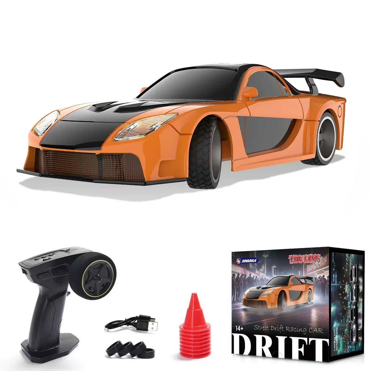 Jiabaile 1/43 Scale RC Drift Car - 4WD Fully Proportional Mini RC Car RTR