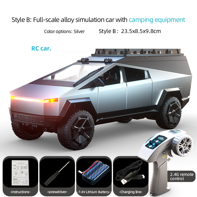 JJRC C8817 1/24 Full Proportional Alloy RC Car – Choose A (Motorcycle Add-On) or B (Camping Gear)