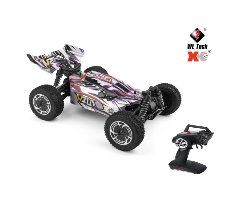 WLTOYS 144016 purple 1/14 RC racing car side view