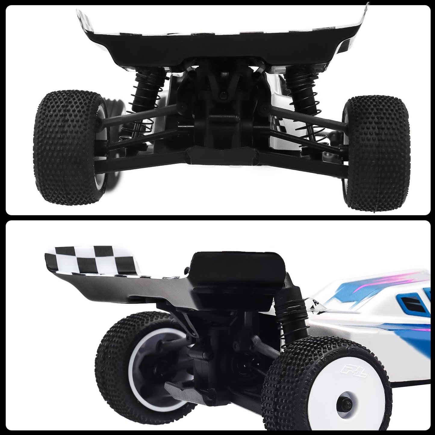 RC Rear Wing Set (2PCS) for Losi Micro-B & WLToys 244016 | 1/24 Buggy Car Upgrade Lightweight Plastic Wing with Mounting Accessories