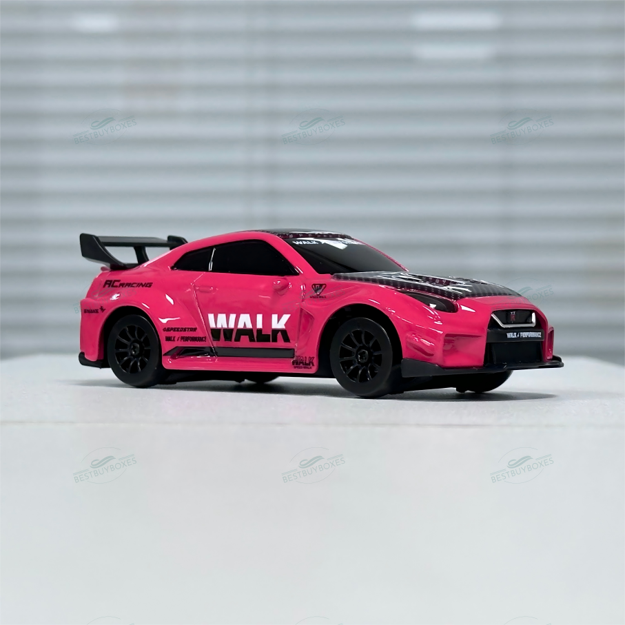HStar D43-02Q 1/43 4WD Alloy RC Drift Car – GTR Edition with LED Lights & Gyro Stabilization