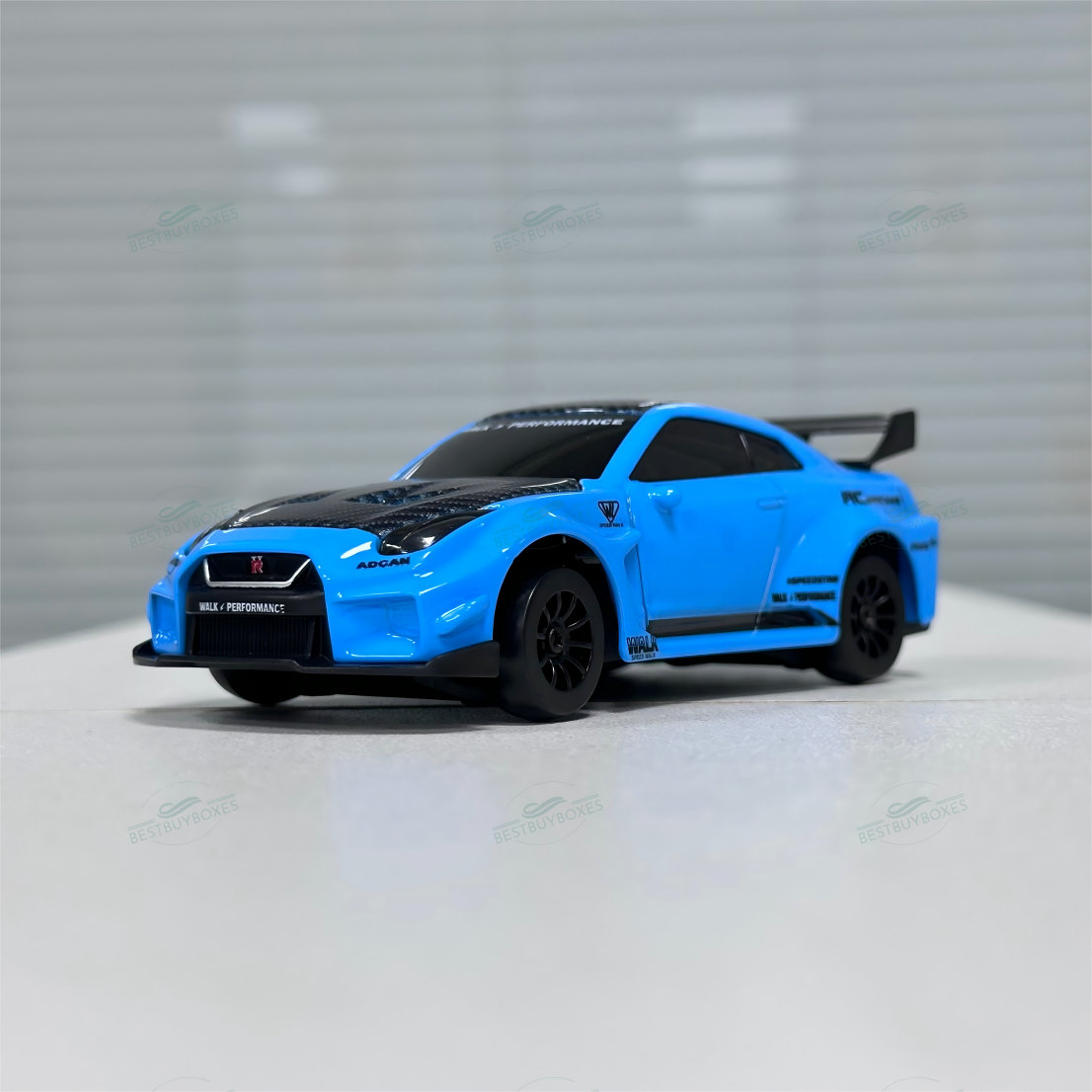 HStar D43-02Q 1/43 4WD Alloy RC Drift Car – GTR Edition with LED Lights & Gyro Stabilization
