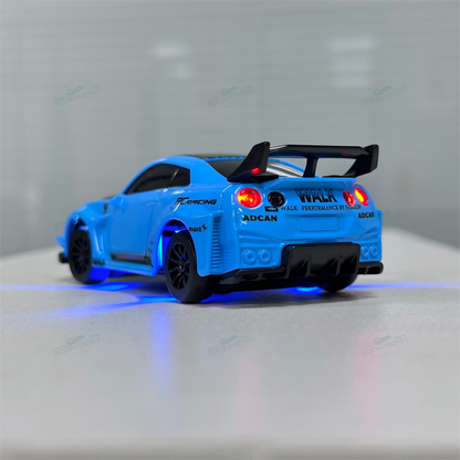 HStar D43-02Q 1/43 4WD Alloy RC Drift Car – GTR Edition with LED Lights & Gyro Stabilization