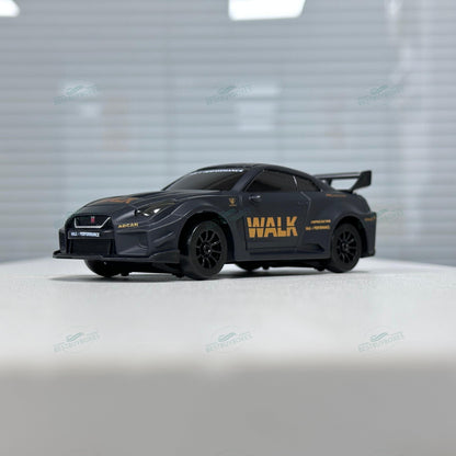 HStar D43-02Q 1/43 4WD Alloy RC Drift Car – GTR Edition with LED Lights & Gyro Stabilization