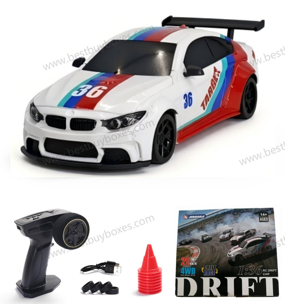 Mini RC drift car with LED headlights and taillights