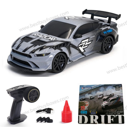 Jiabaile 1/36 Full Proportional 4WD Mini RC Drift & Racing Car – Carbon Fiber Chassis, LED Lights, 25km/h