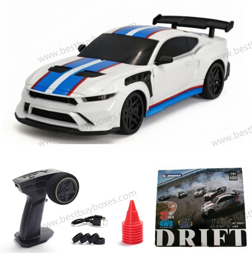 Jiabaile 1/36 Full Proportional 4WD Mini RC Drift & Racing Car – Carbon Fiber Chassis, LED Lights, 25km/h