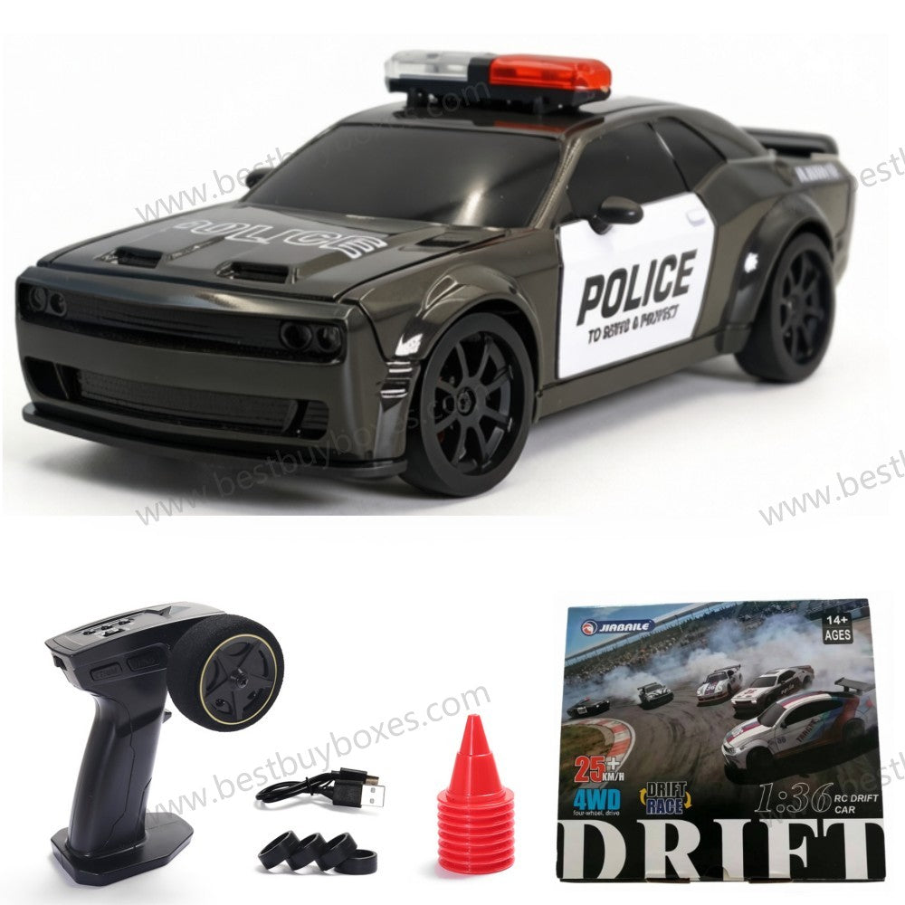 Jiabaile 1/36 Full Proportional 4WD Mini RC Drift & Racing Car – Carbon Fiber Chassis, LED Lights, 25km/h