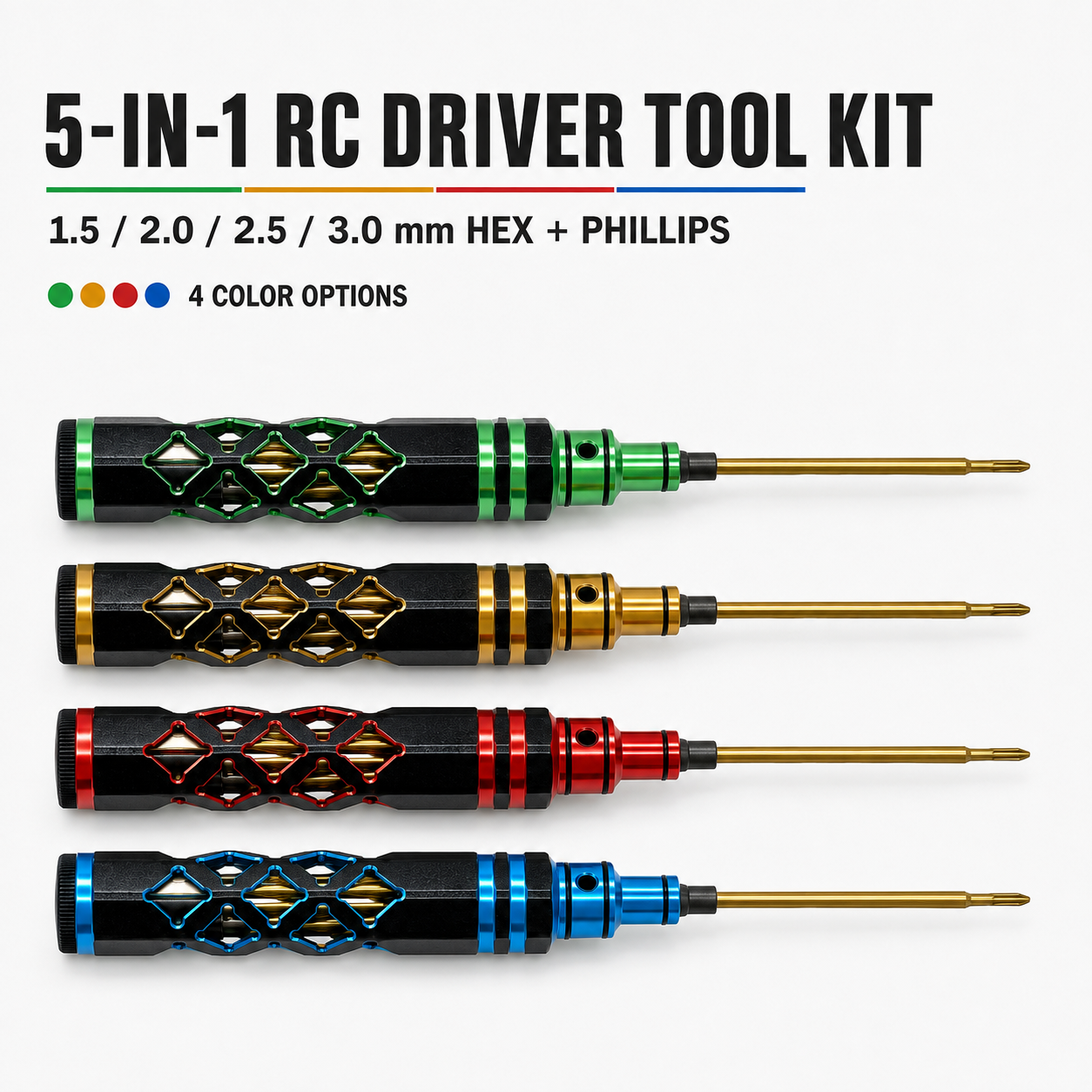 All4RC 5-in-1 CNC aluminum RC screwdriver set