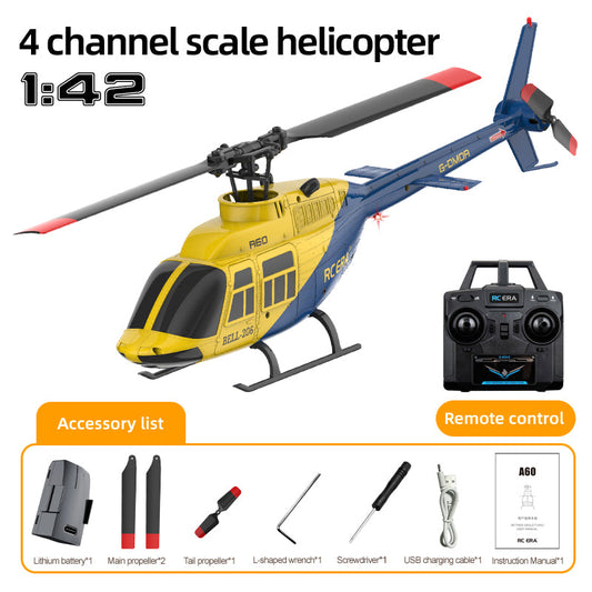 RC ERA A60 yellow 1/42 flybarless RC helicopter with optical flow