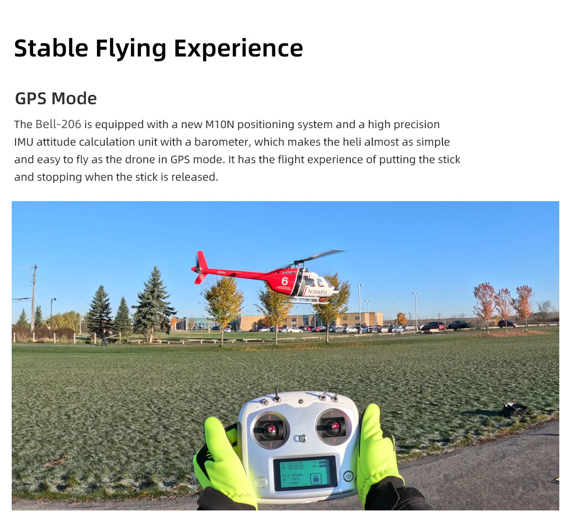 Flywing Bell 206 V3 GPS scale RC helicopter detail 9