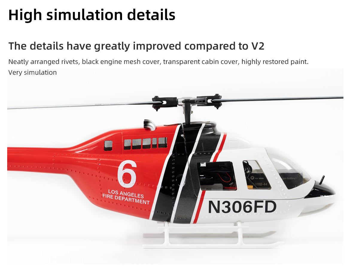 Flywing Bell 206 V3 GPS scale RC helicopter detail 11