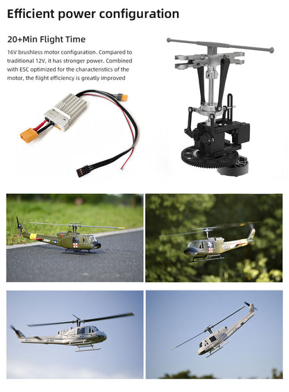 Flywing UH-1 Huey V4 scale helicopter front and side detail