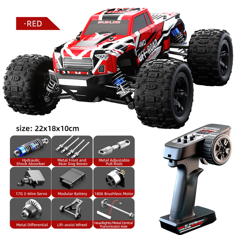 JJRC C8811 1/20 brushless 4WD RC truck in red
