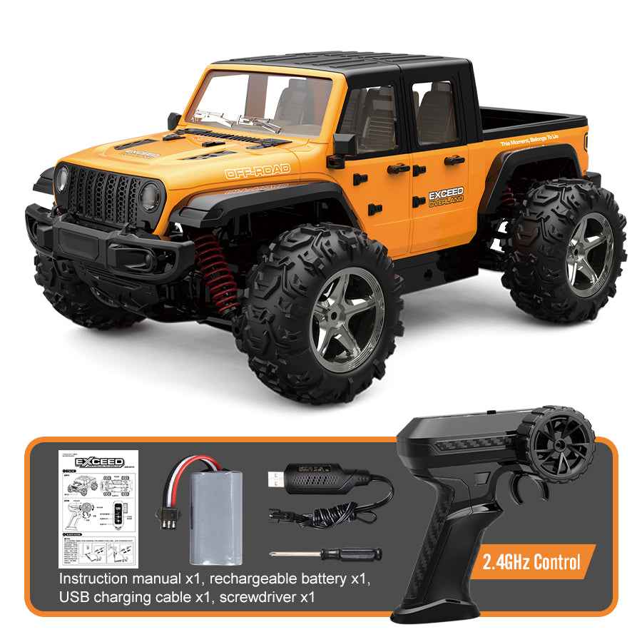 JJRC C8819 1/20 4WD RC pickup truck in yellow