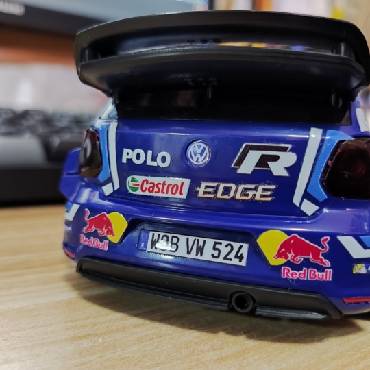 LDRC LD2801 drift car shown with blue transfer decals
