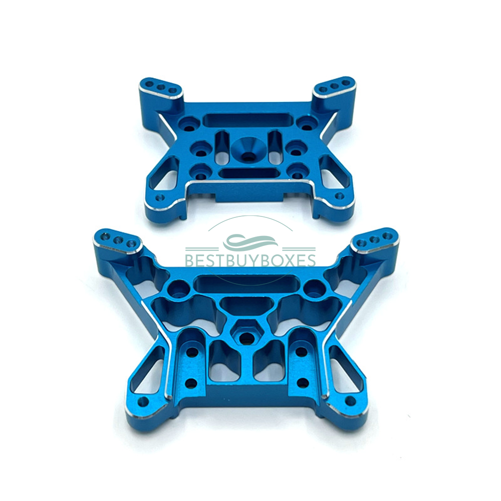 MJX Hyper Go 10208 aluminum upgrade — Front and Rear Shock Towers 990 Blue option image