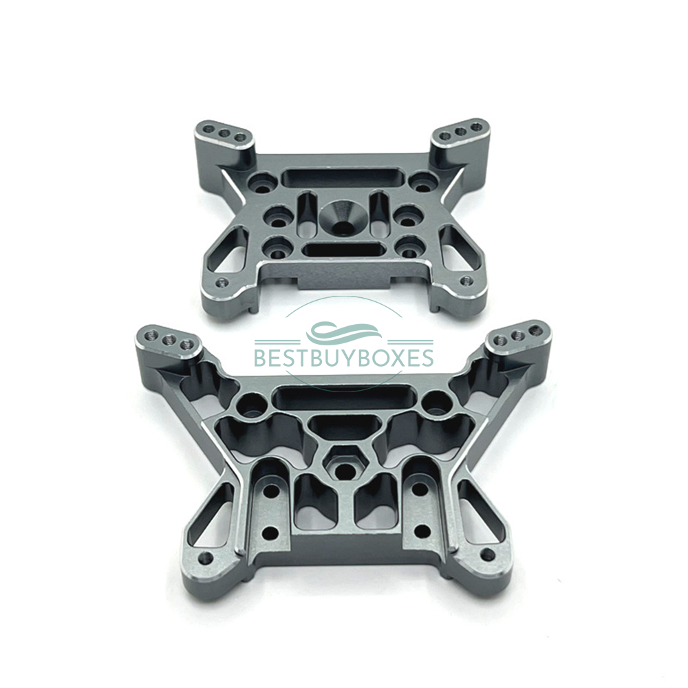 MJX Hyper Go 10208 aluminum upgrade — Front and Rear Shock Towers 990 Gray option image