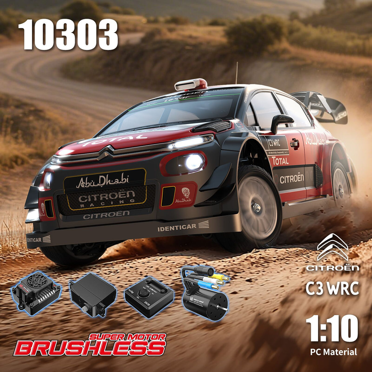 MJX Hyper Go 10303 WRC body and LED details