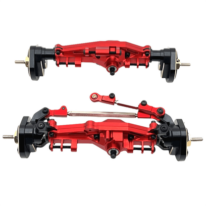 MJX H12Y front and rear axle assembly in red