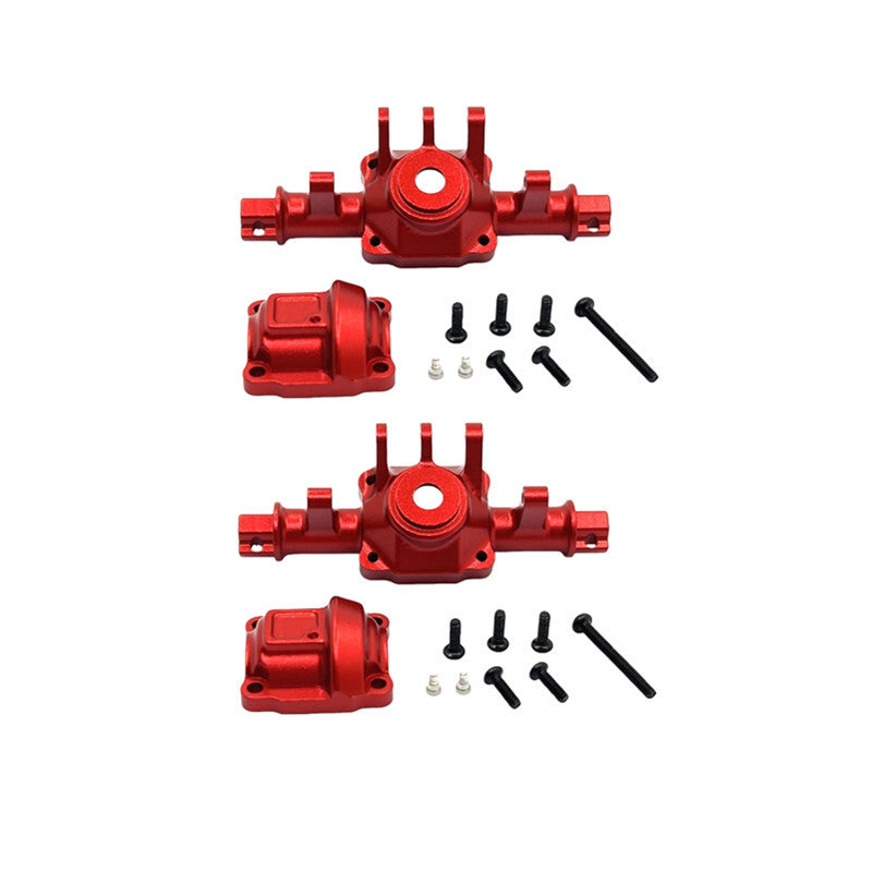 MJX H18P aluminum front and rear axle housings in red