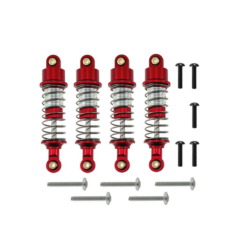 MJX H18P aluminum oil-filled shock absorbers in red