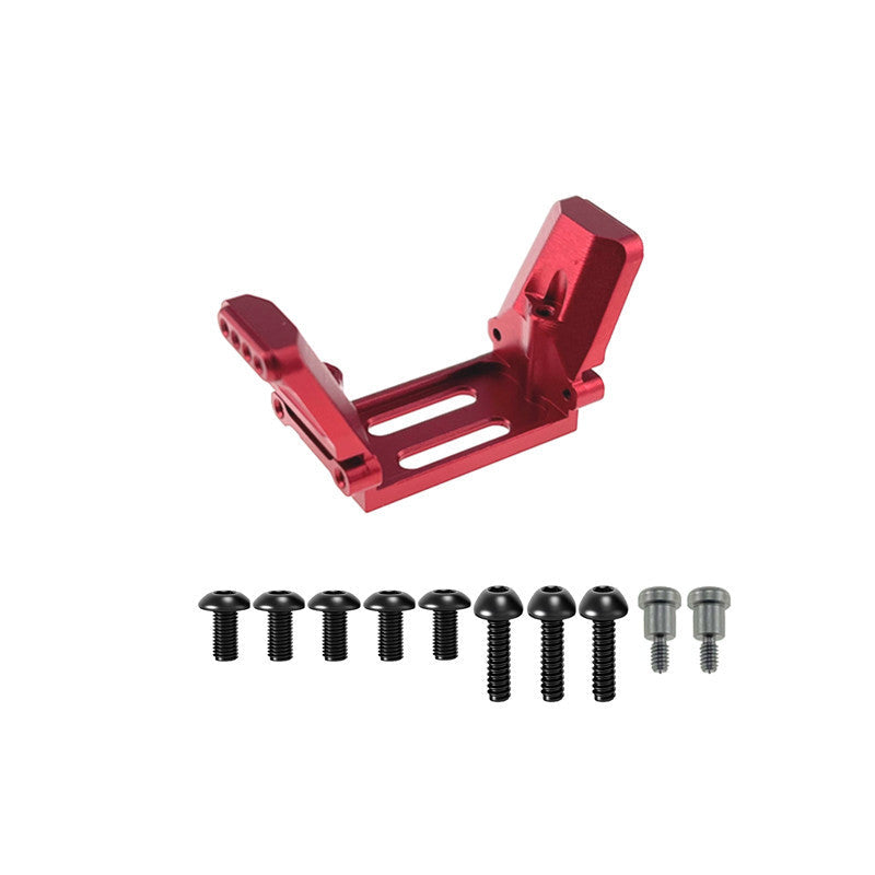MJX H18P aluminum rear shock mount and receiver box in red