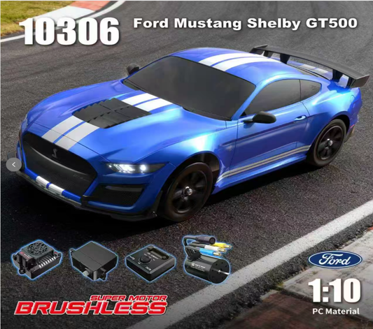 Blue MJX Hyper Go 10306 Ford Shelby GT500 brushless RC car