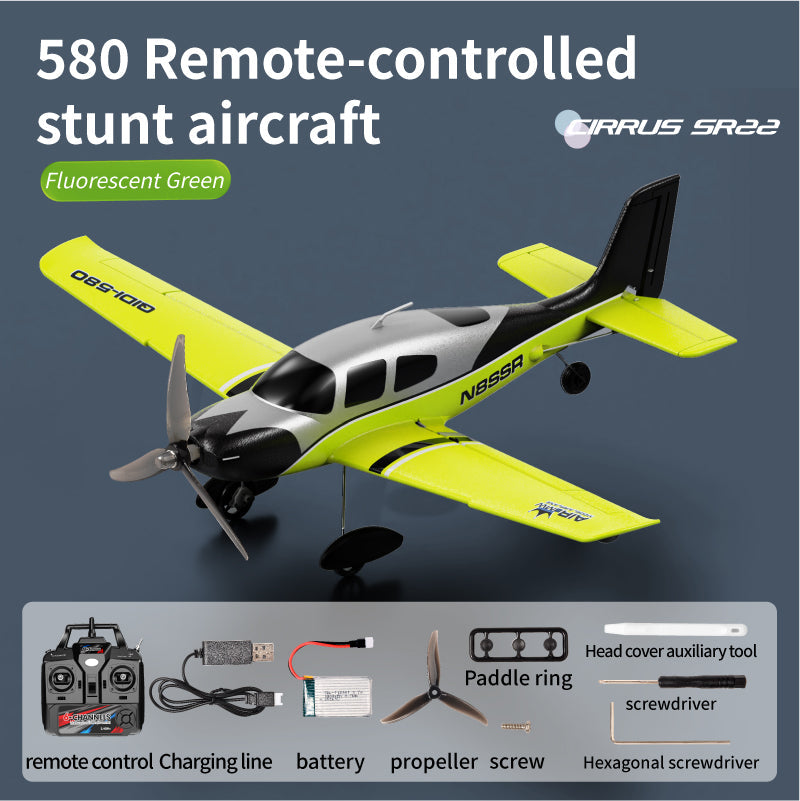 QIDI A580 green RC airplane side view