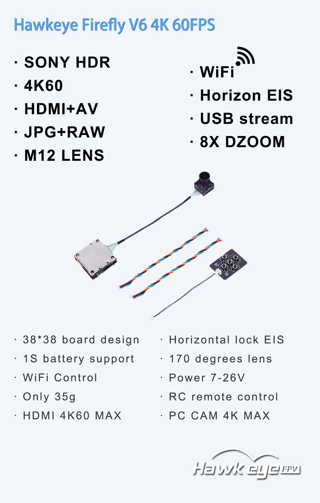 Hawkeye Firefly V6 Lite camera feature detail 1