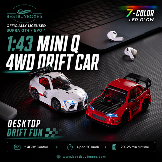 WHOOSH Mini Q S6 Toyota Supra GT4 1/43 RC drift car