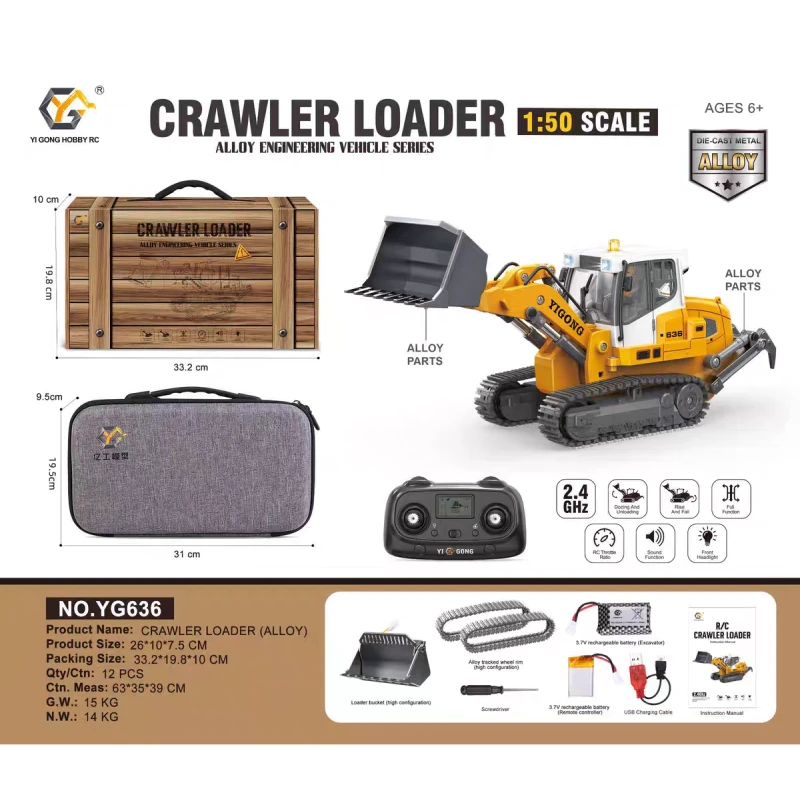Yi Gong 636 working RC loader with LED lights