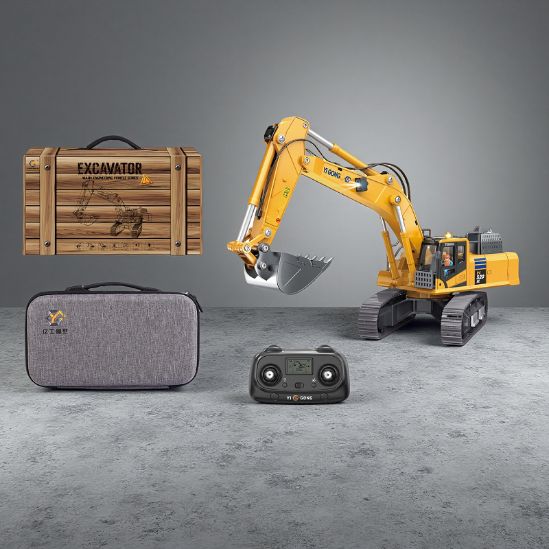Yi Gong 970 alloy RC excavator and remote controller