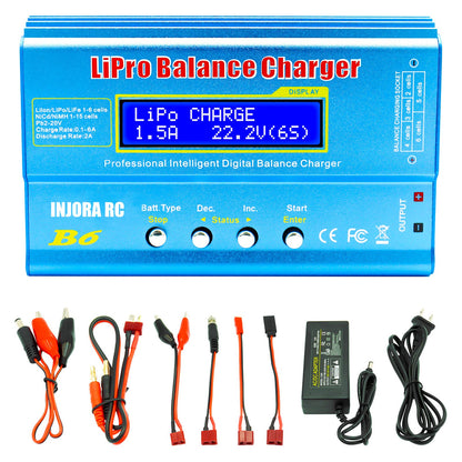 B6 balance charger status display and controls