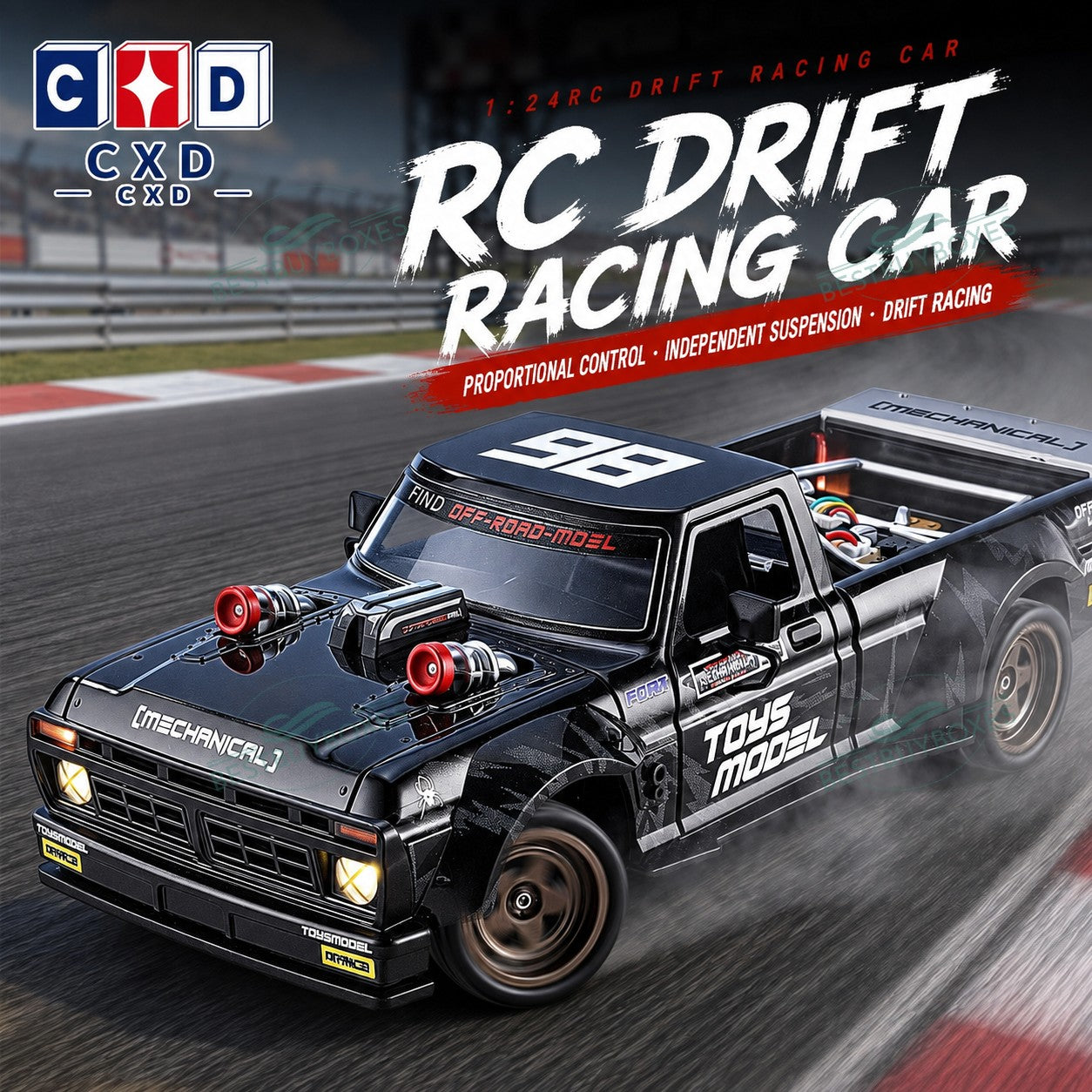 CXD 2401 1/24 4WD RC drift truck black