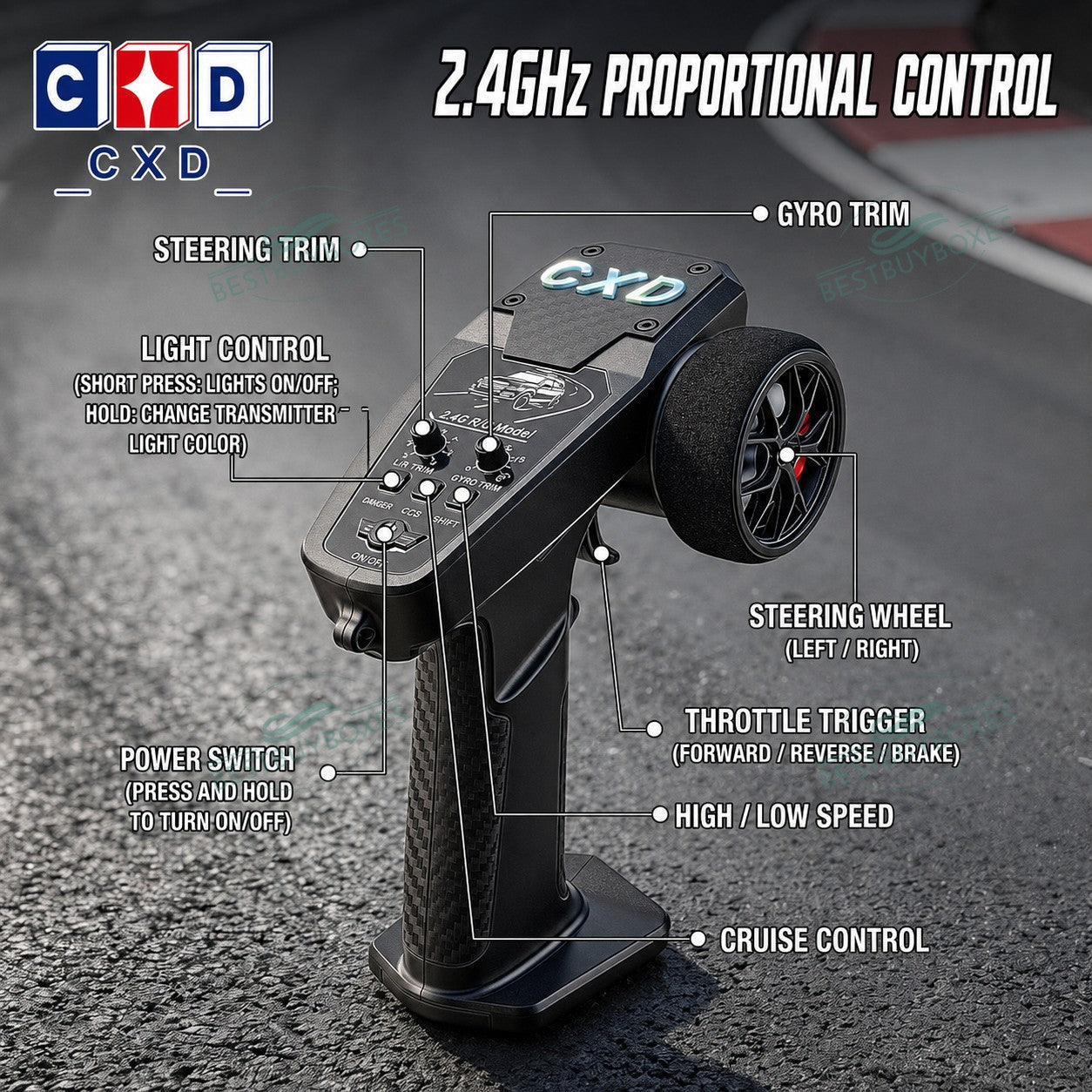 CXD 2401 RC drift truck and 2.4GHz controller