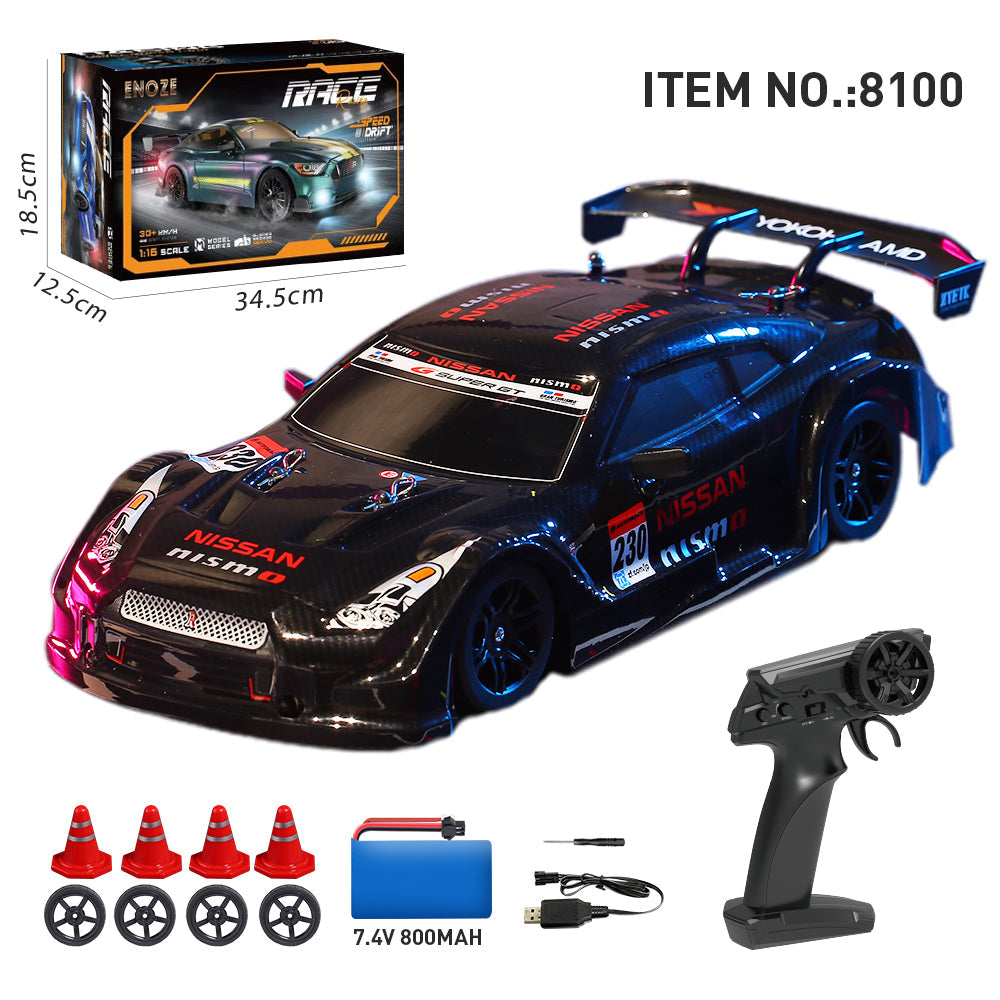 ENOZE 8100 black 1/16 4WD RC drift car