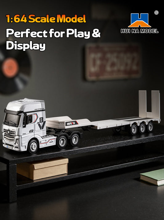 HUINA 9900 1/64 RC tractor truck and flatbed trailer - complete truck and trailer