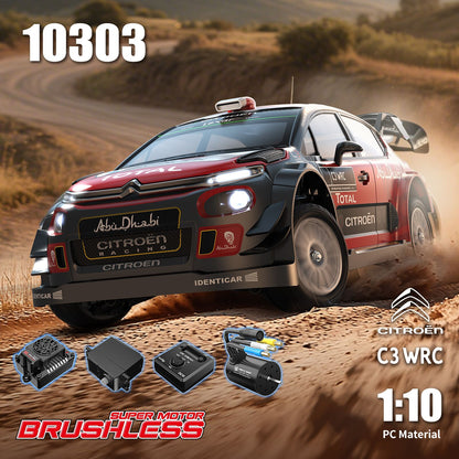 MJX Hyper Go 10303 Citroen C3 WRC – Licensed 1/10 RC Rally Car, 3S Brushless, 7075 Chassis, Gyro, Metal Drivetrain