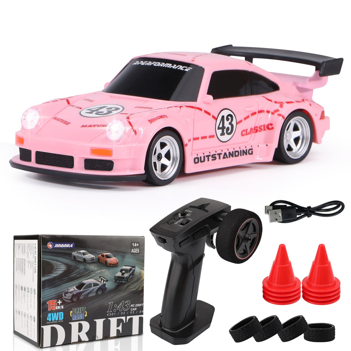 Jiabaile 4305A-G 1/43 mini RC drift car with proportional control