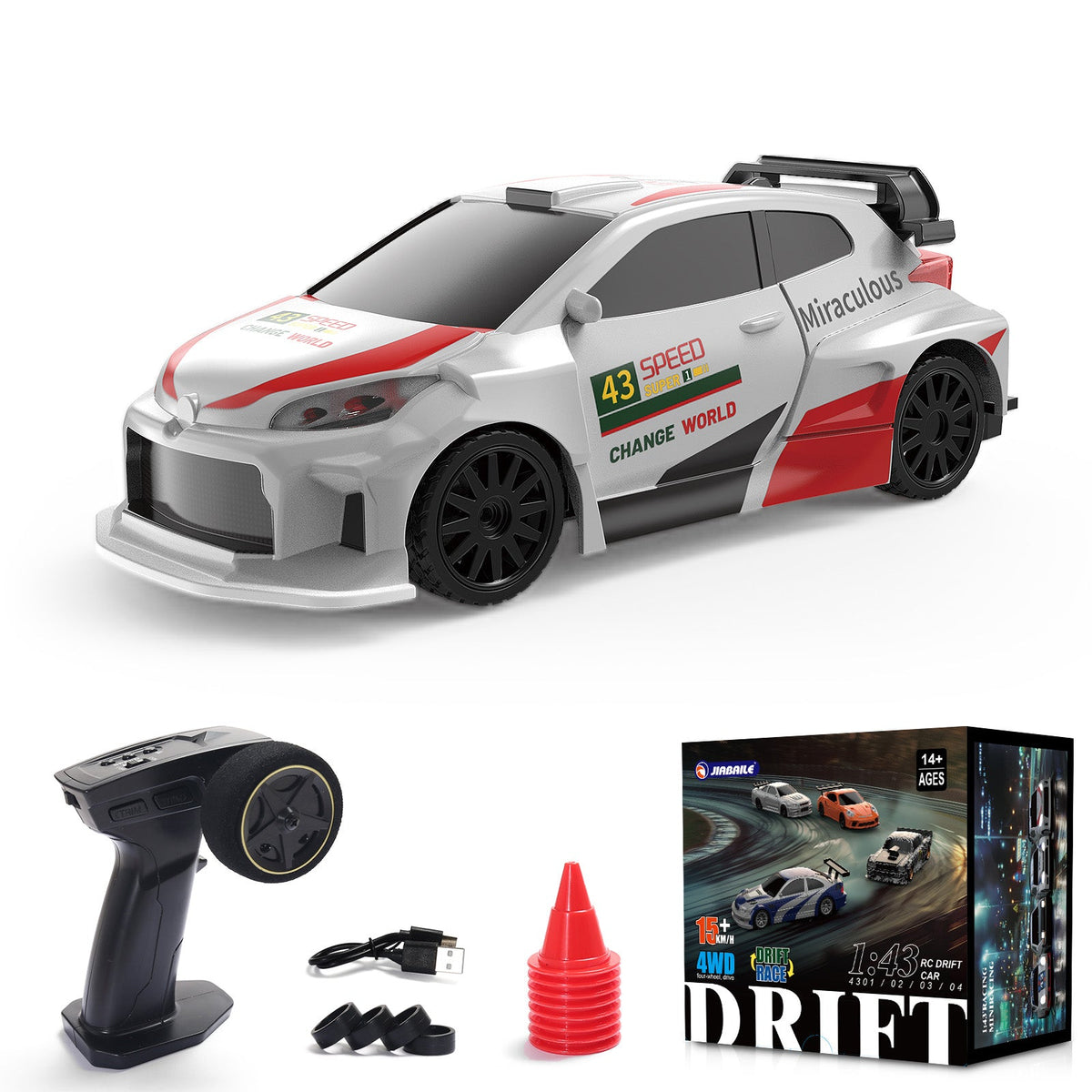 Jiabaile 4308-G 1/43 4WD mini RC drift car with gyro