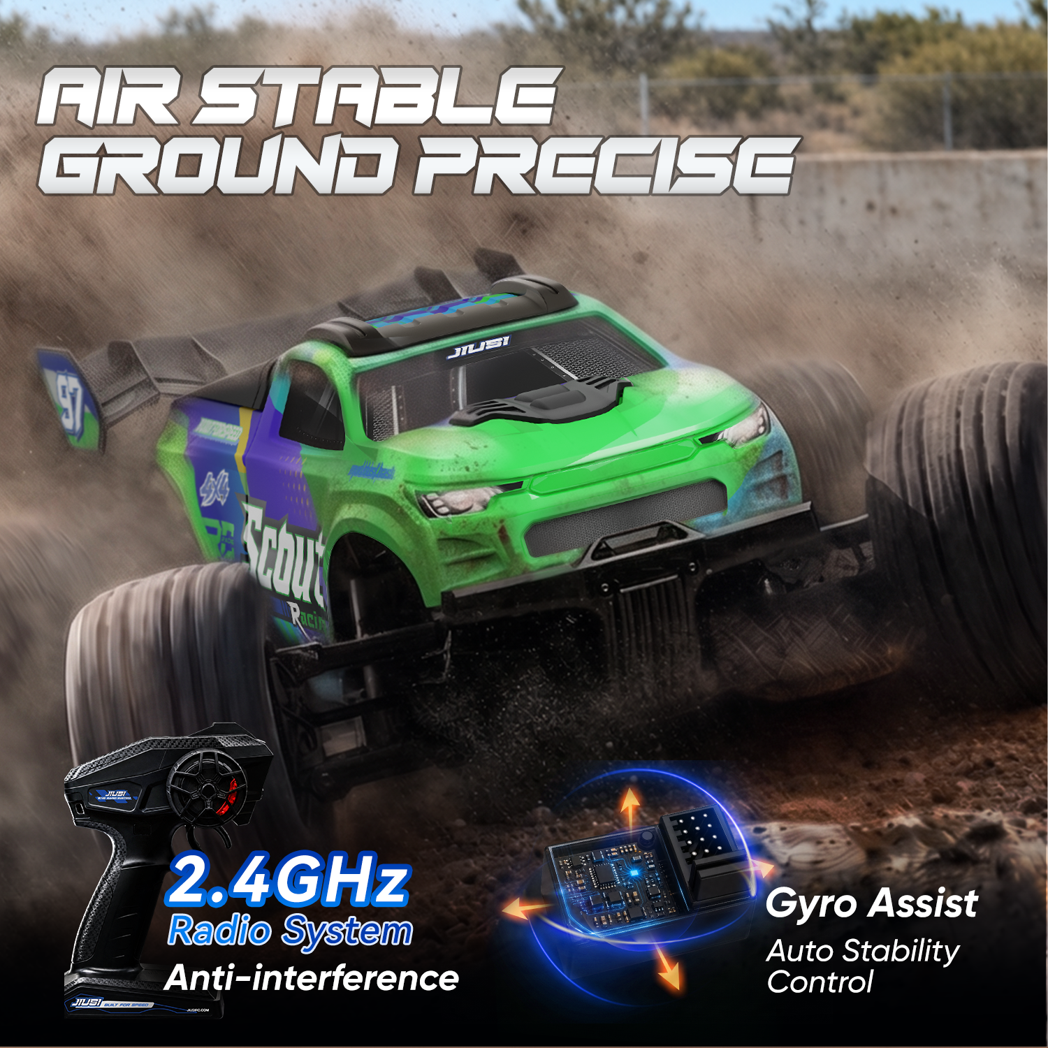 JIUSI Scout SC10 1/10 RC monster truck – jiusi sc10 rtr brushless rc truck front view