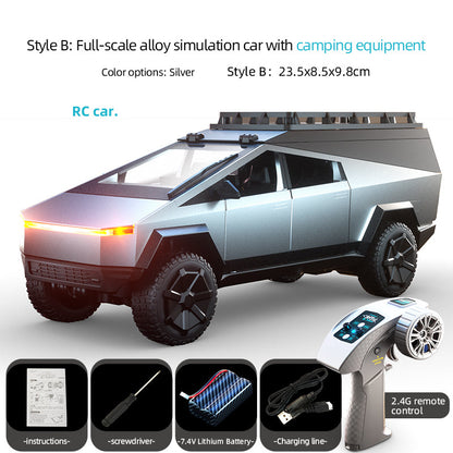 JJRC C8817 1/24 Full Proportional Alloy RC Car – Choose A (Motorcycle Add-On) or B (Camping Gear)