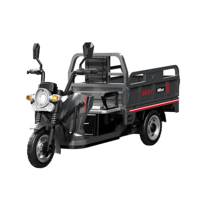 JJRC C8843 RC three-wheeler showing remote-operated dump bed