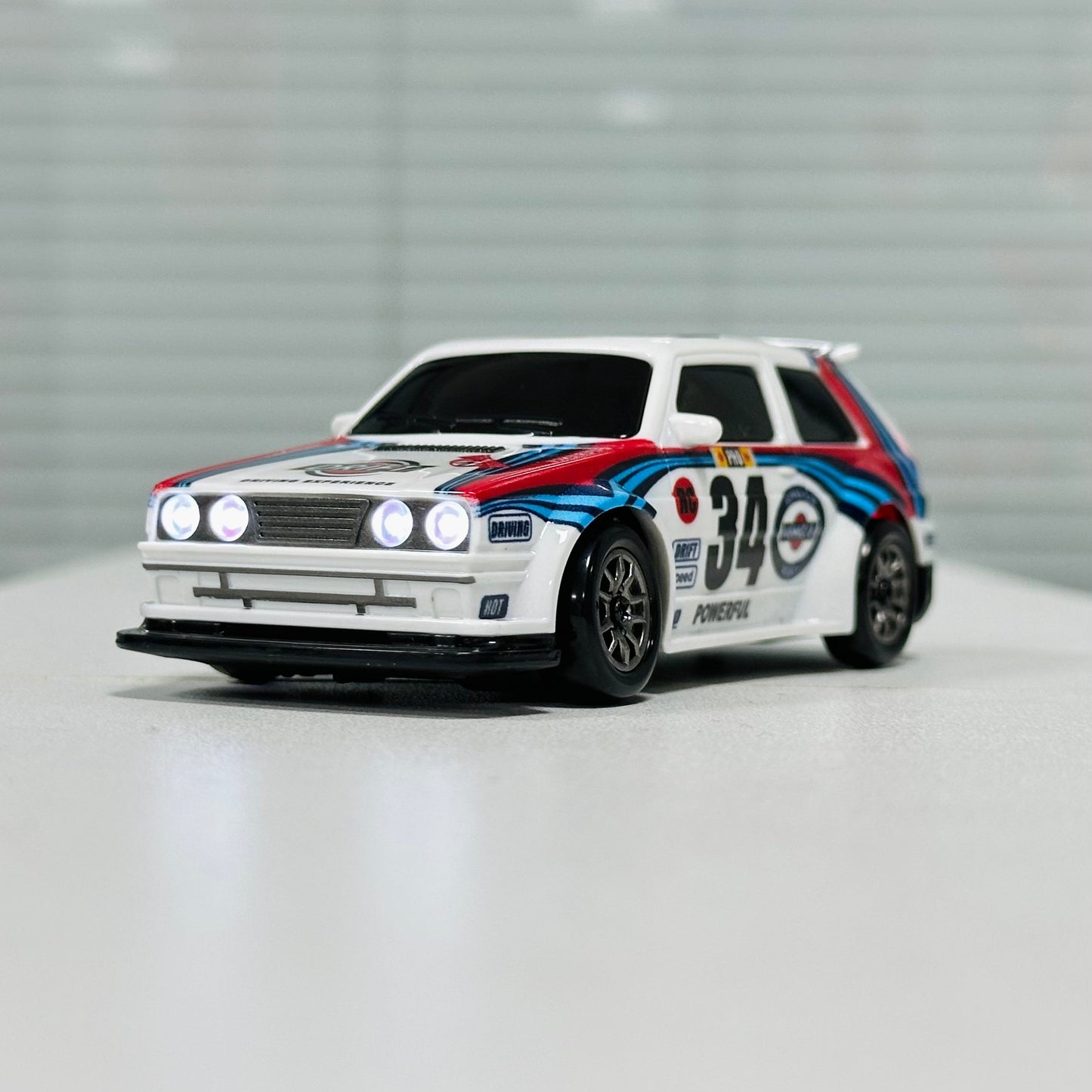 KFPlan KF34 1/43 Scale 4WD RC Drift Car – Micro RTR Electric Drift Car with LED Lights & 2.4GHz Controller