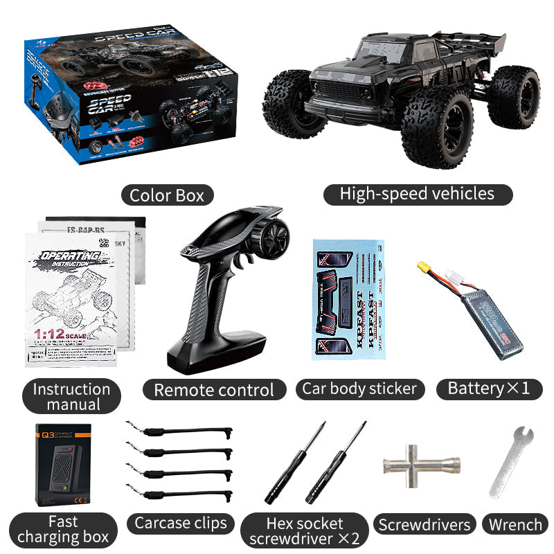 KFPLAN KF16 1/12 4WD Brushless RC Truck – 60km/h, Hobbywing ESC, Flysky FS-G4P, Metal Chassis